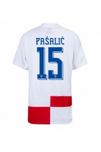 Kroatia Mario Pasalic #15 Jalkapallovaatteet Kotipaita EM-Kisat 2024 Lyhythihainen